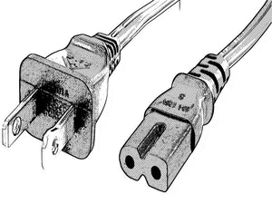 NEMA 1-15P TO IEC 60320 C7